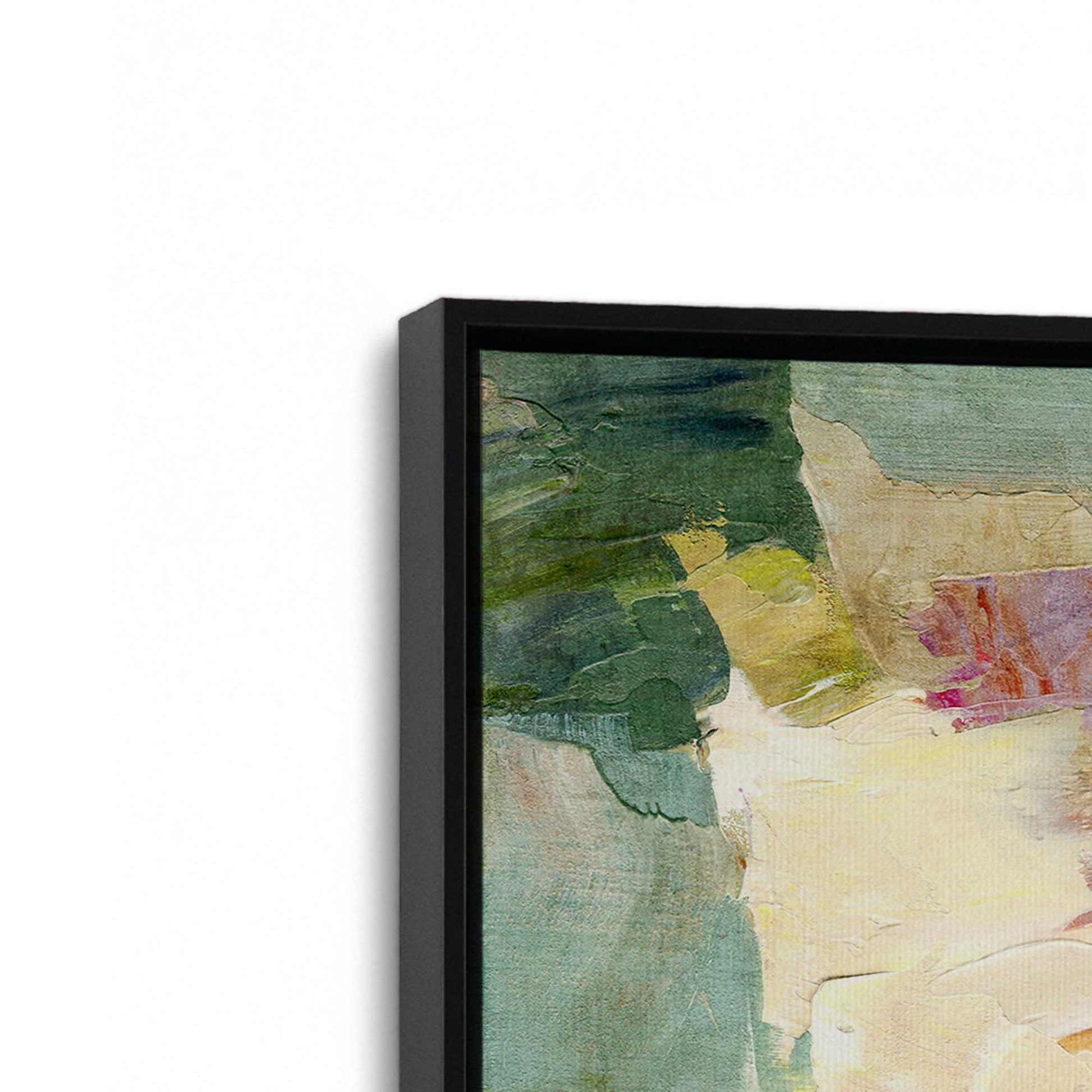[Color:Satin Black], Picture of art in a Satin Black frame at an angle
