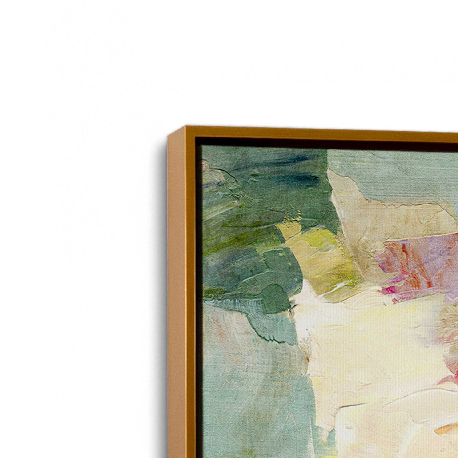 [Color:Polished Gold], Picture of art in a Polished Gold frame at an angle