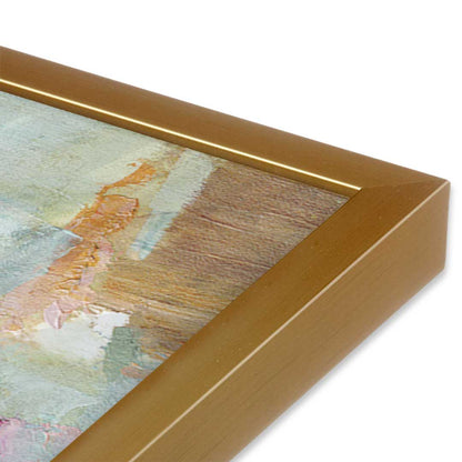 [Color:Polished Gold], Picture of art in a Polished Gold frame at an angle
