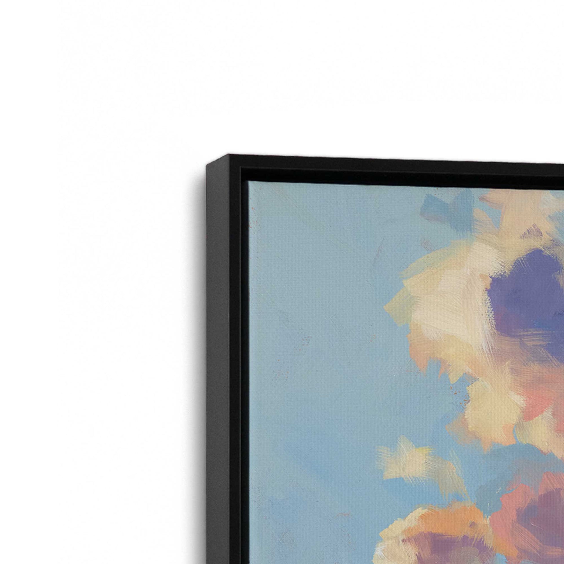 [Color:Satin Black], Picture of art in a Satin Black frame at an angle