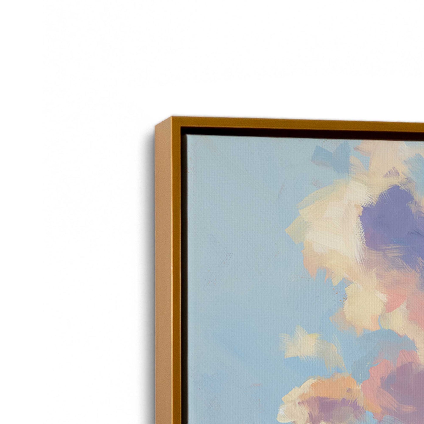 [Color:Polished Gold], Picture of art in a Polished Gold frame at an angle