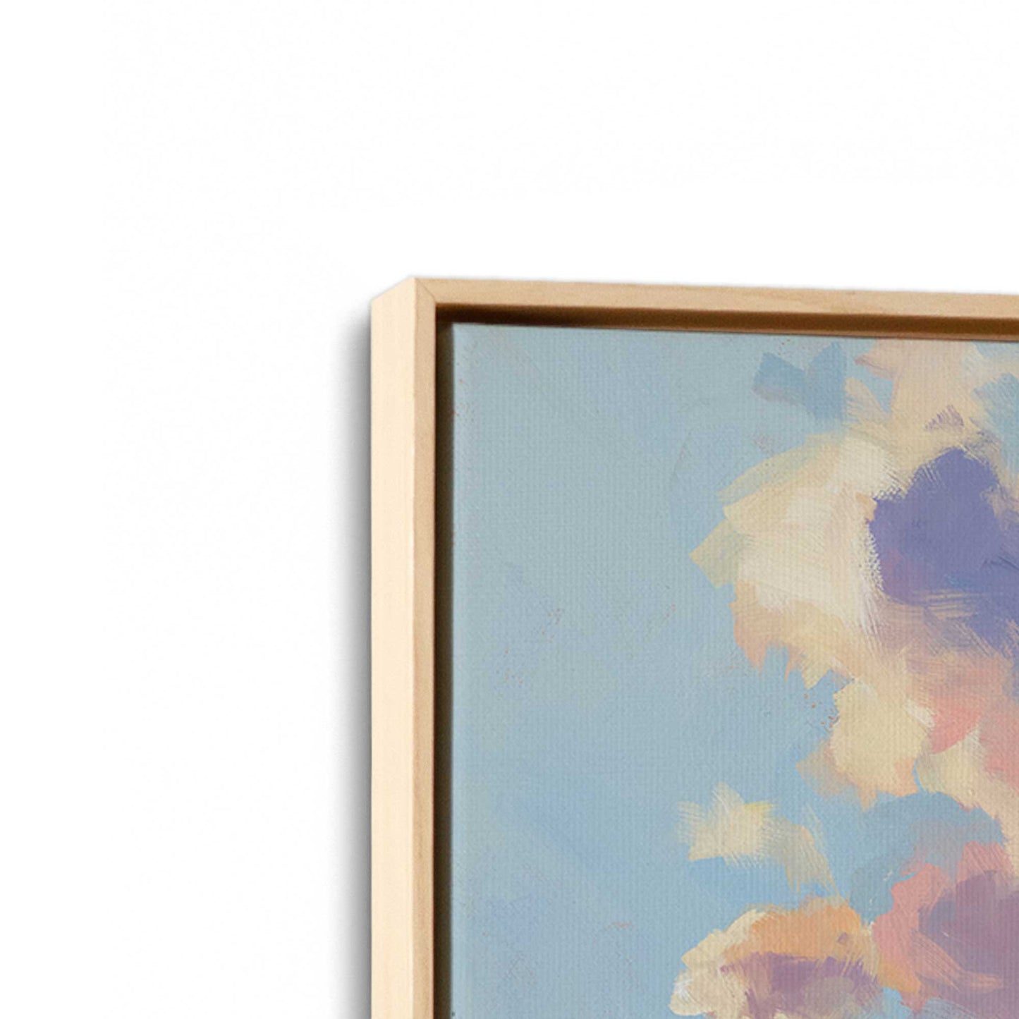 [Color:American Maple], Picture of art in a American Maple frame at an angle