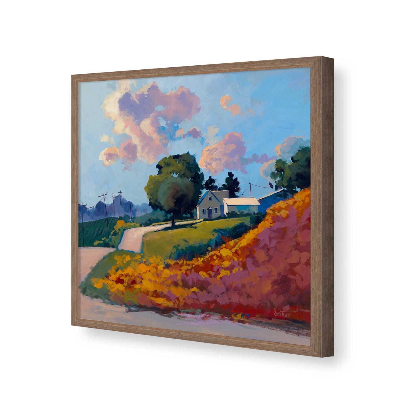 [Color:Walnut], Picture of art in a Walnut frame of the corner