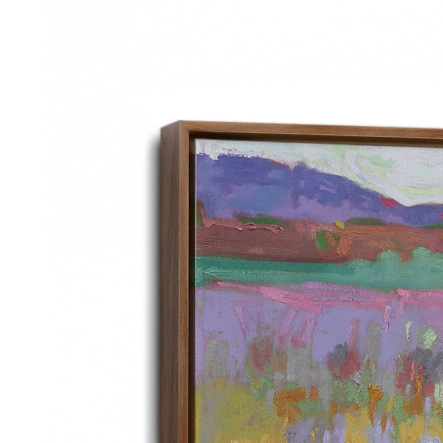 [Color:Walnut], Picture of art in a Walnut frame at an angle