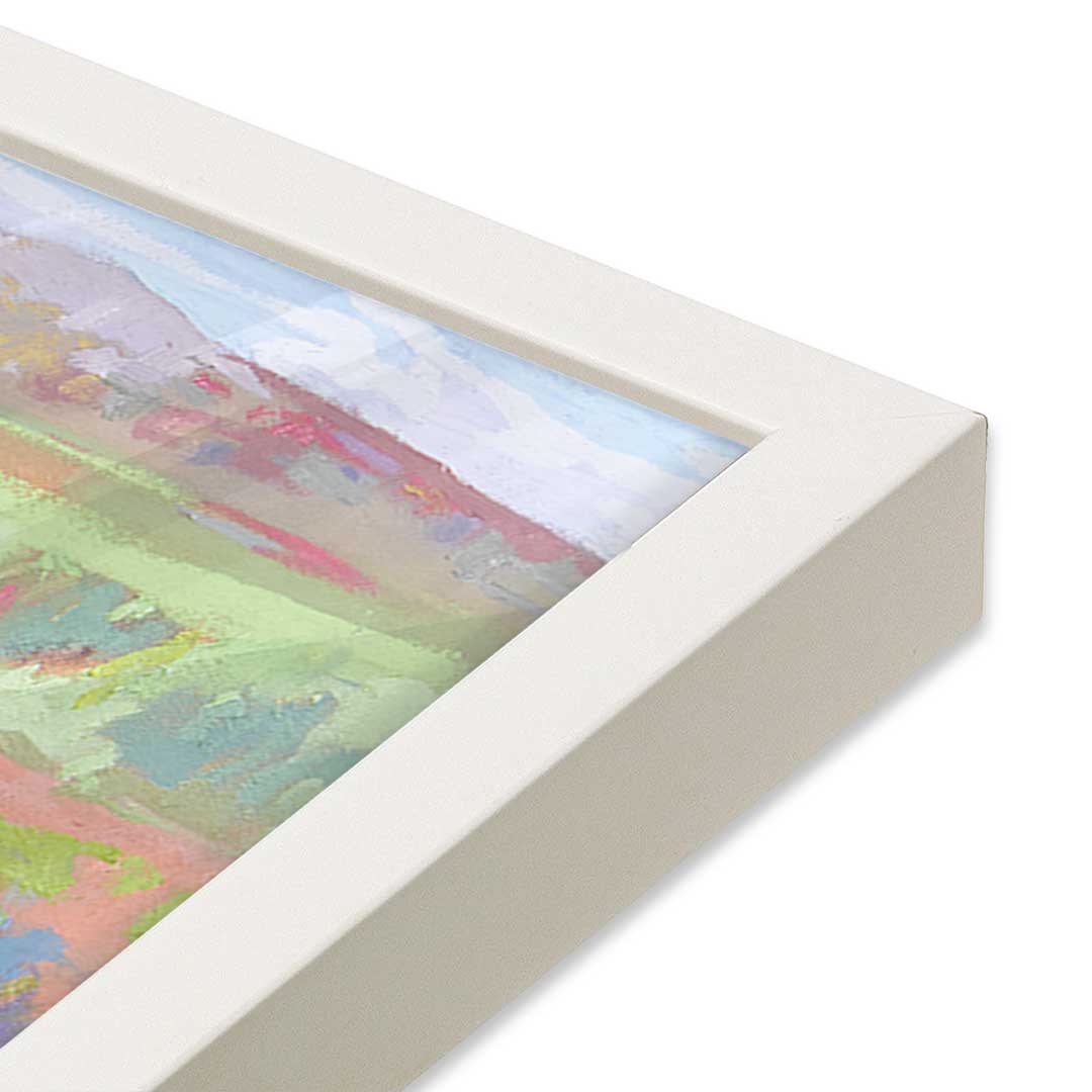 [Color:Opaque White], Picture of art in a Opaque White frame at an angle