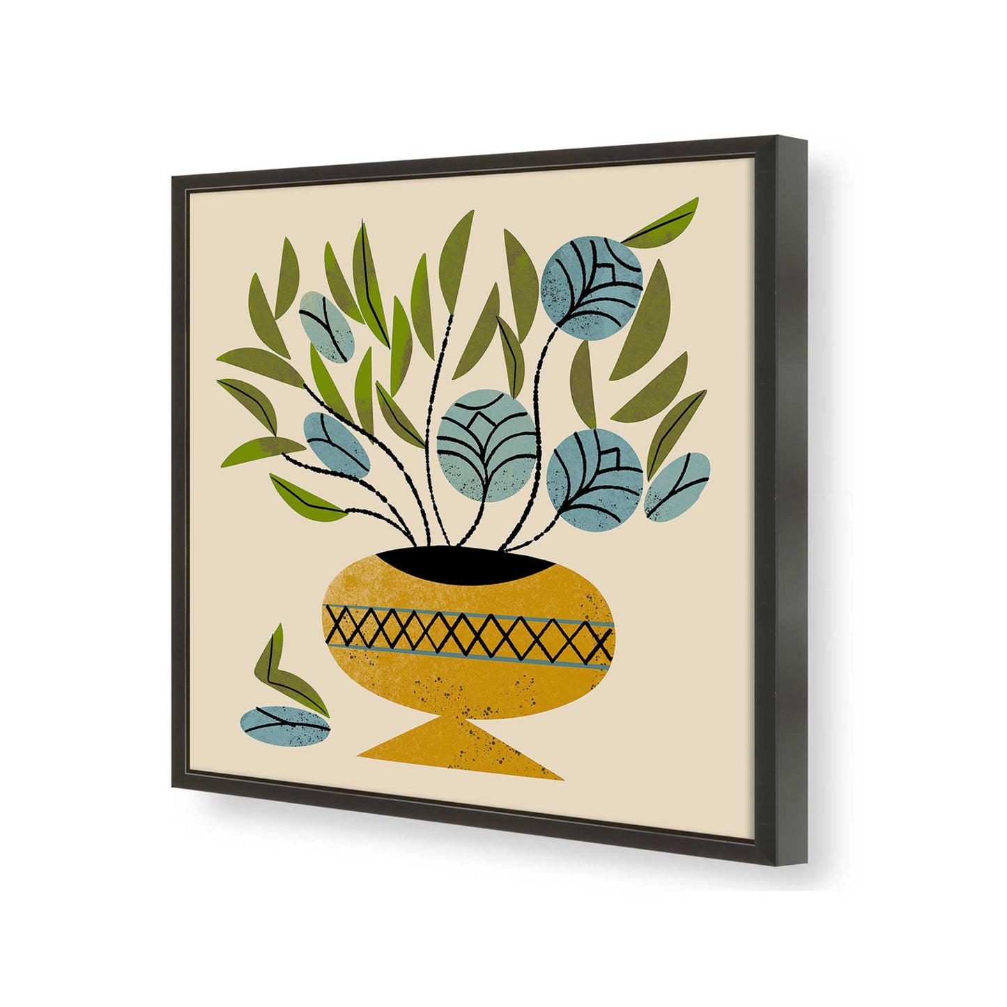 [Color:Satin Black], Picture of art in a Satin Black frame of the corner