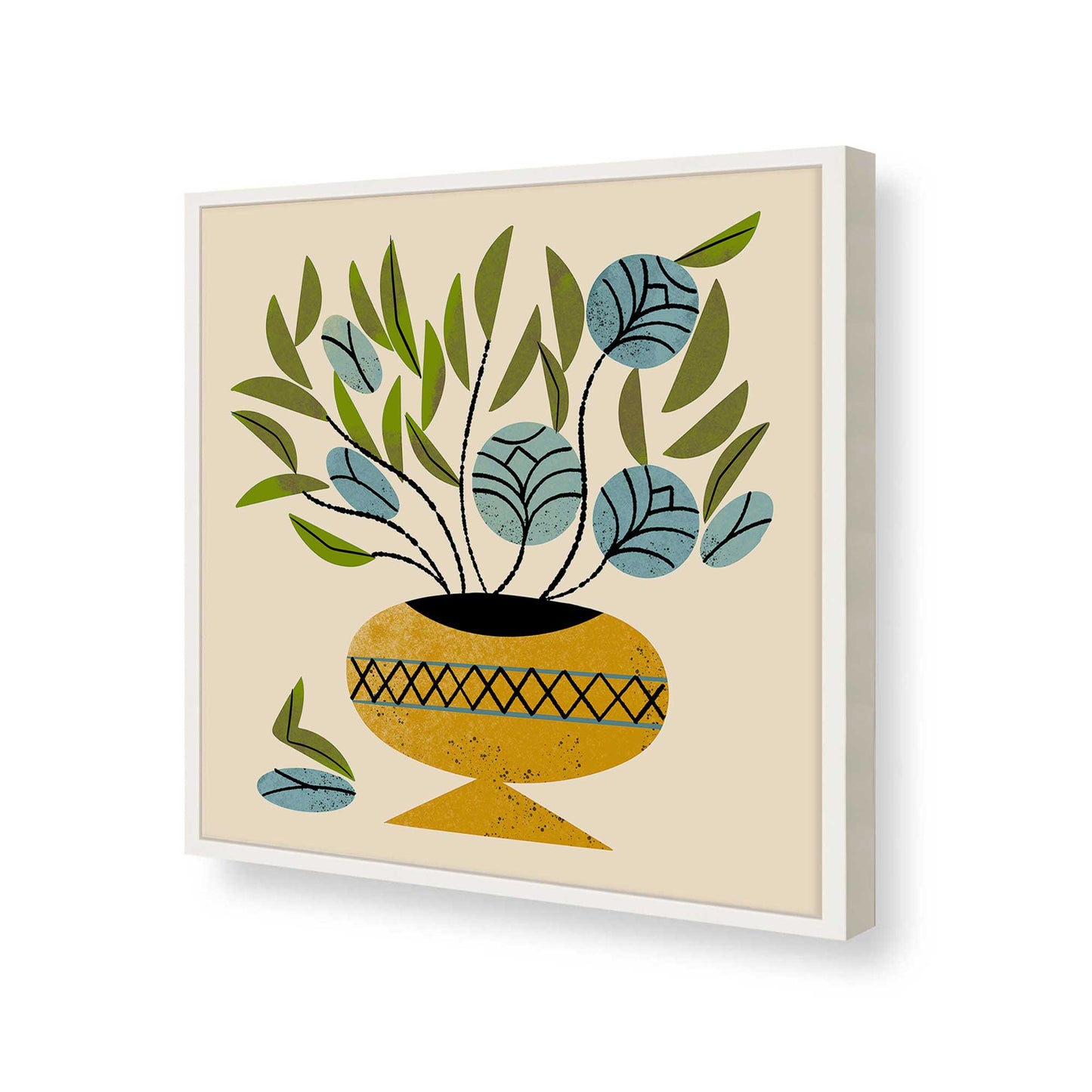 [Color:Opaque White], Picture of art in a Opaque White frame of the corner