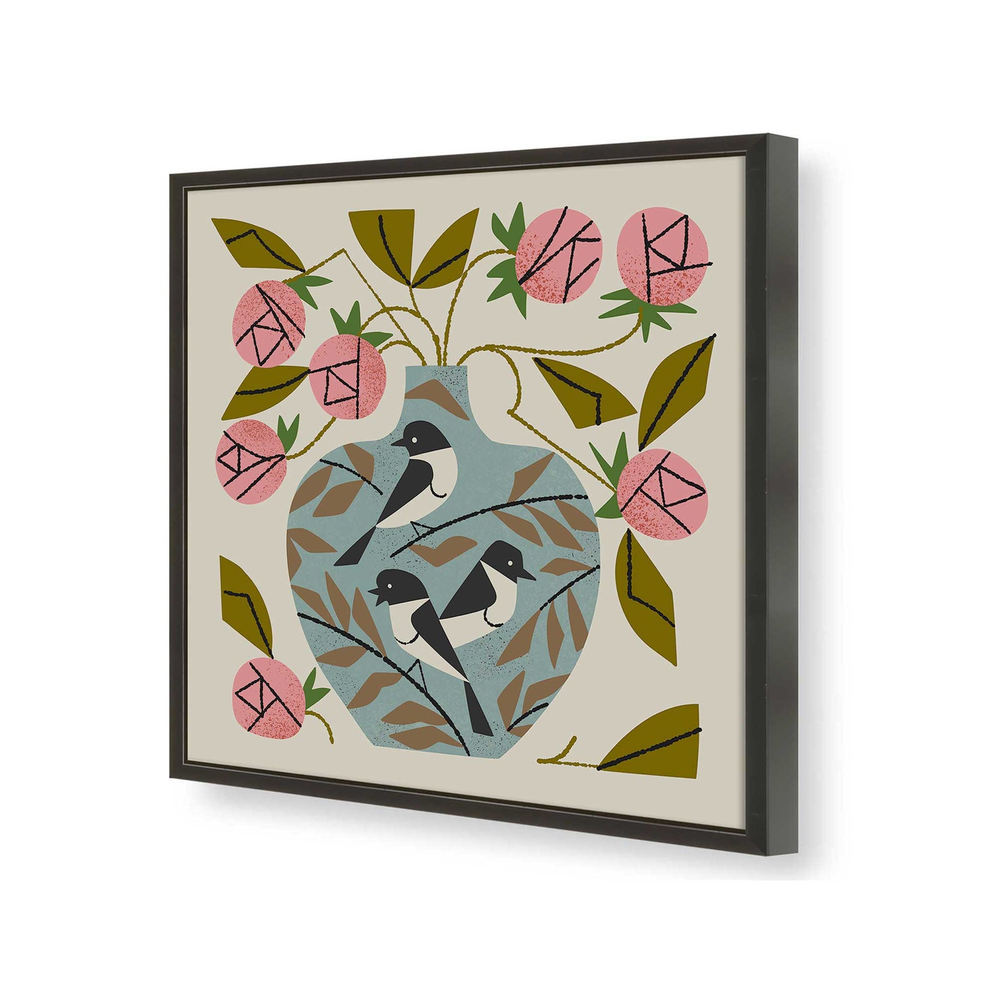 [Color:Satin Black], Picture of art in a Satin Black frame of the corner