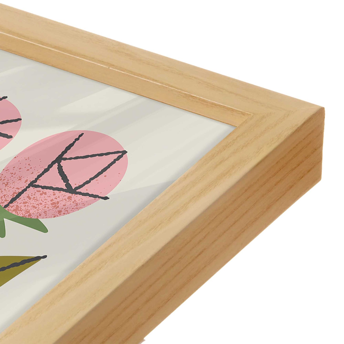 [Color:American Maple], Picture of art in a American Maple frame at an angle