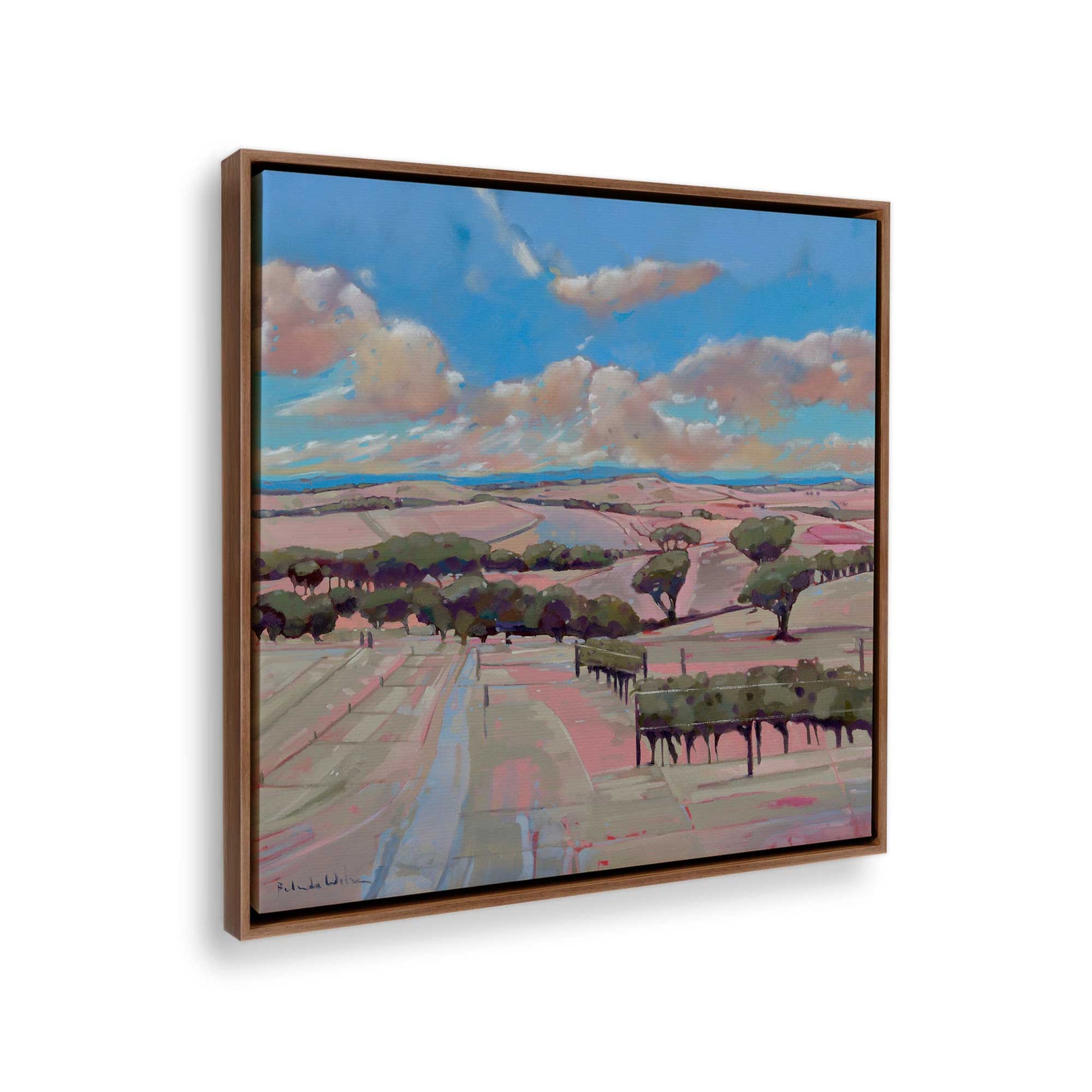 [Color:Walnut], Picture of the corner of the art