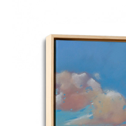 [Color:American Maple], Picture of art in a American Maple frame at an angle