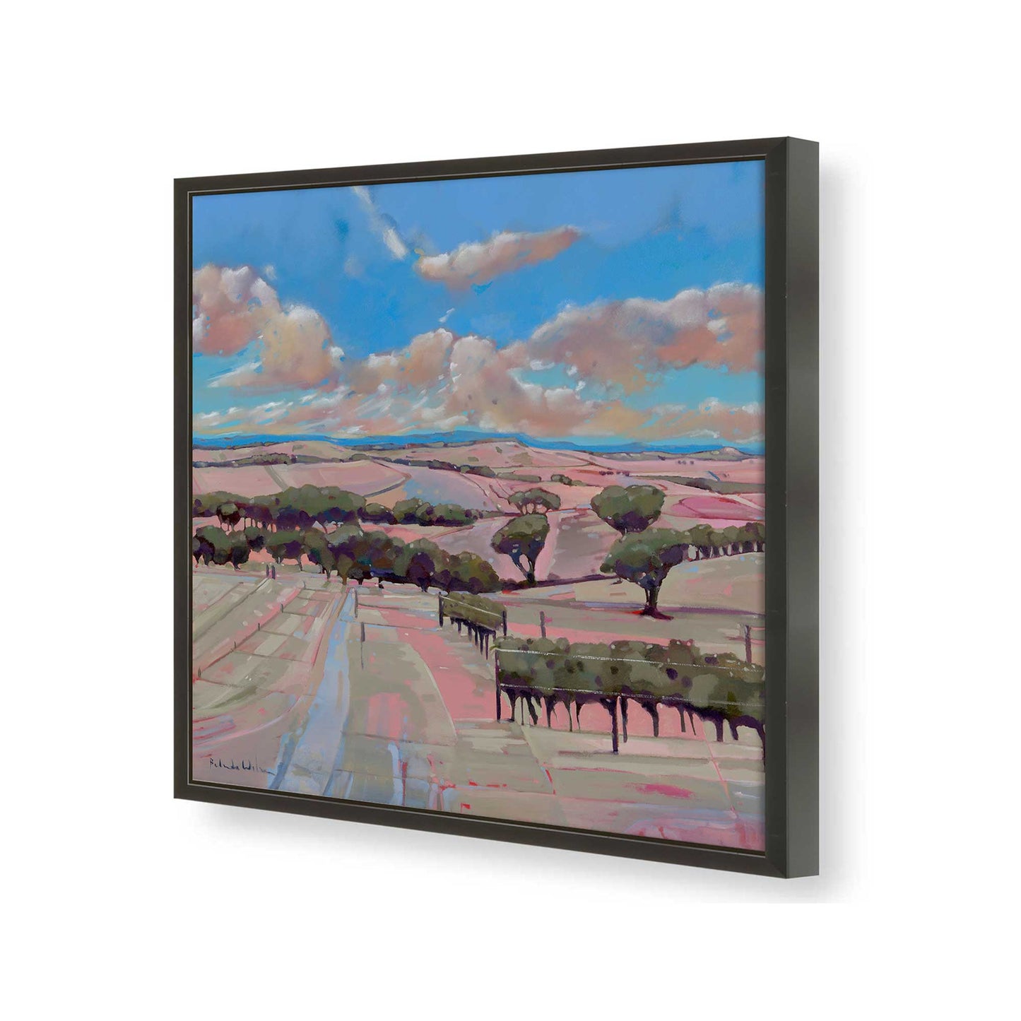 [Color:Satin Black], Picture of art in a Satin Black frame of the corner