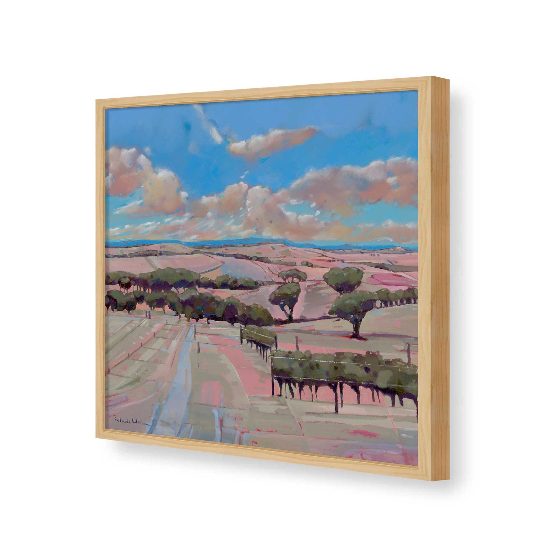 [Color:American Maple], Picture of art in a American Maple frame of the corner