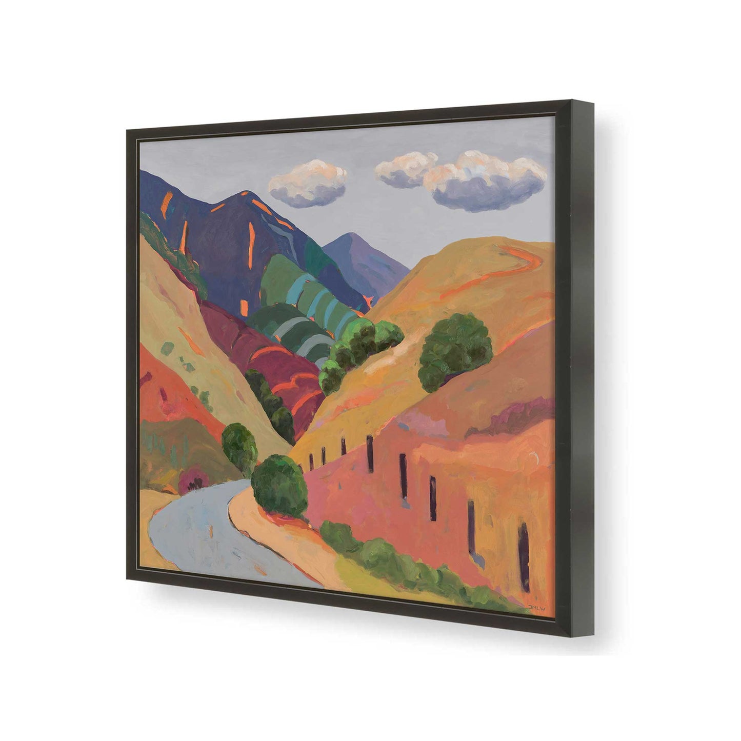 [Color:Satin Black], Picture of art in a Satin Black frame of the corner