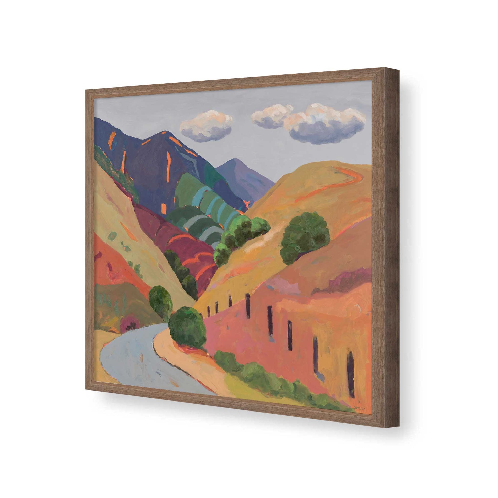 [Color:Walnut], Picture of art in a Walnut frame of the corner