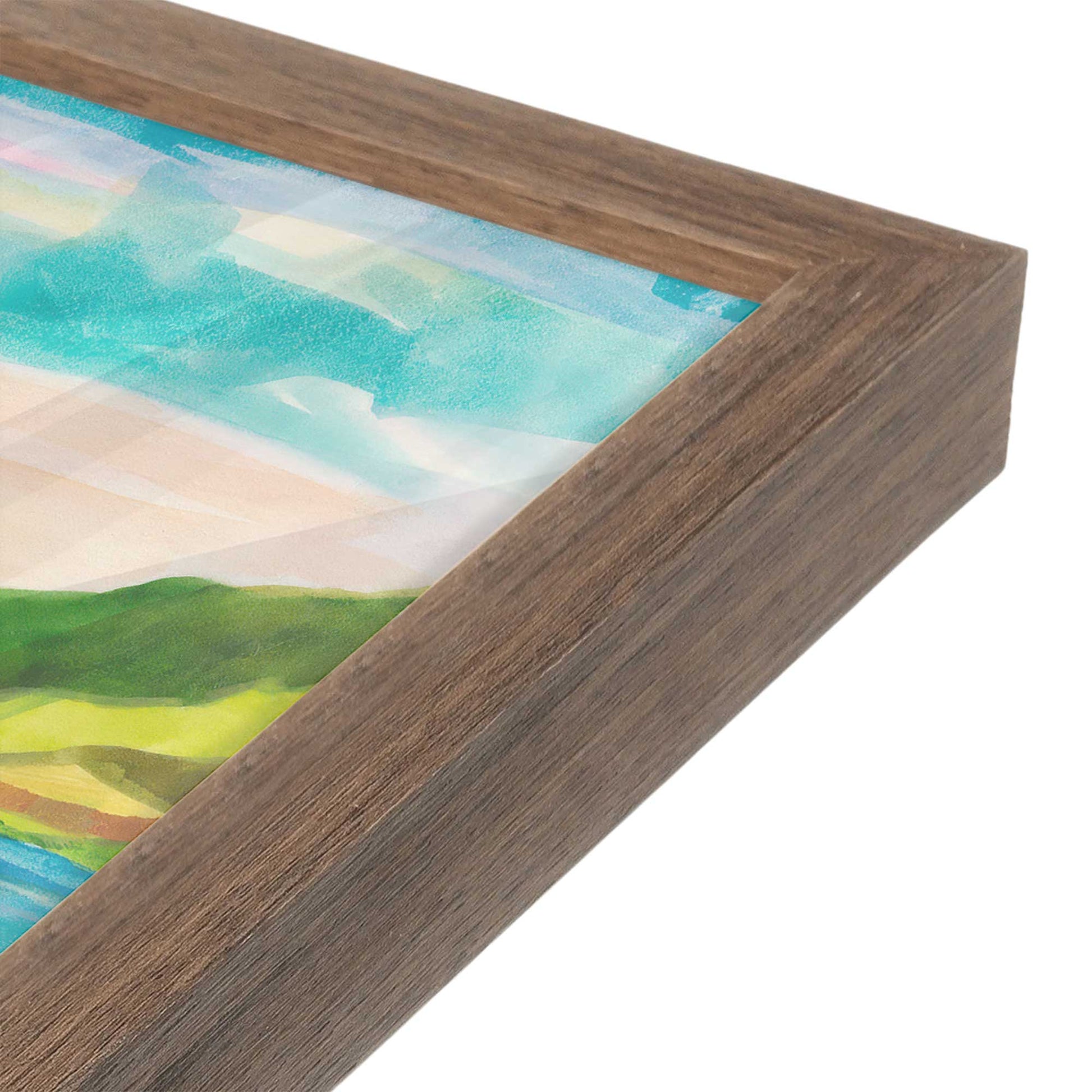 [Color:Walnut], Picture of art in a Walnut frame at an angle