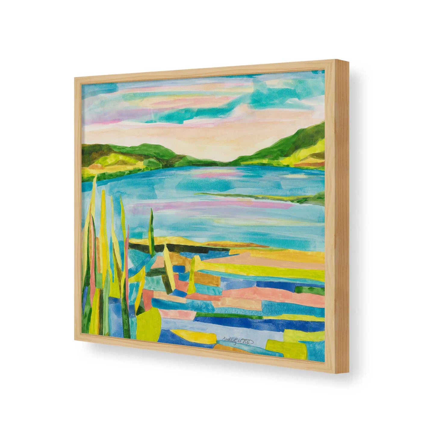 [Color:American Maple], Picture of art in a American Maple frame of the corner