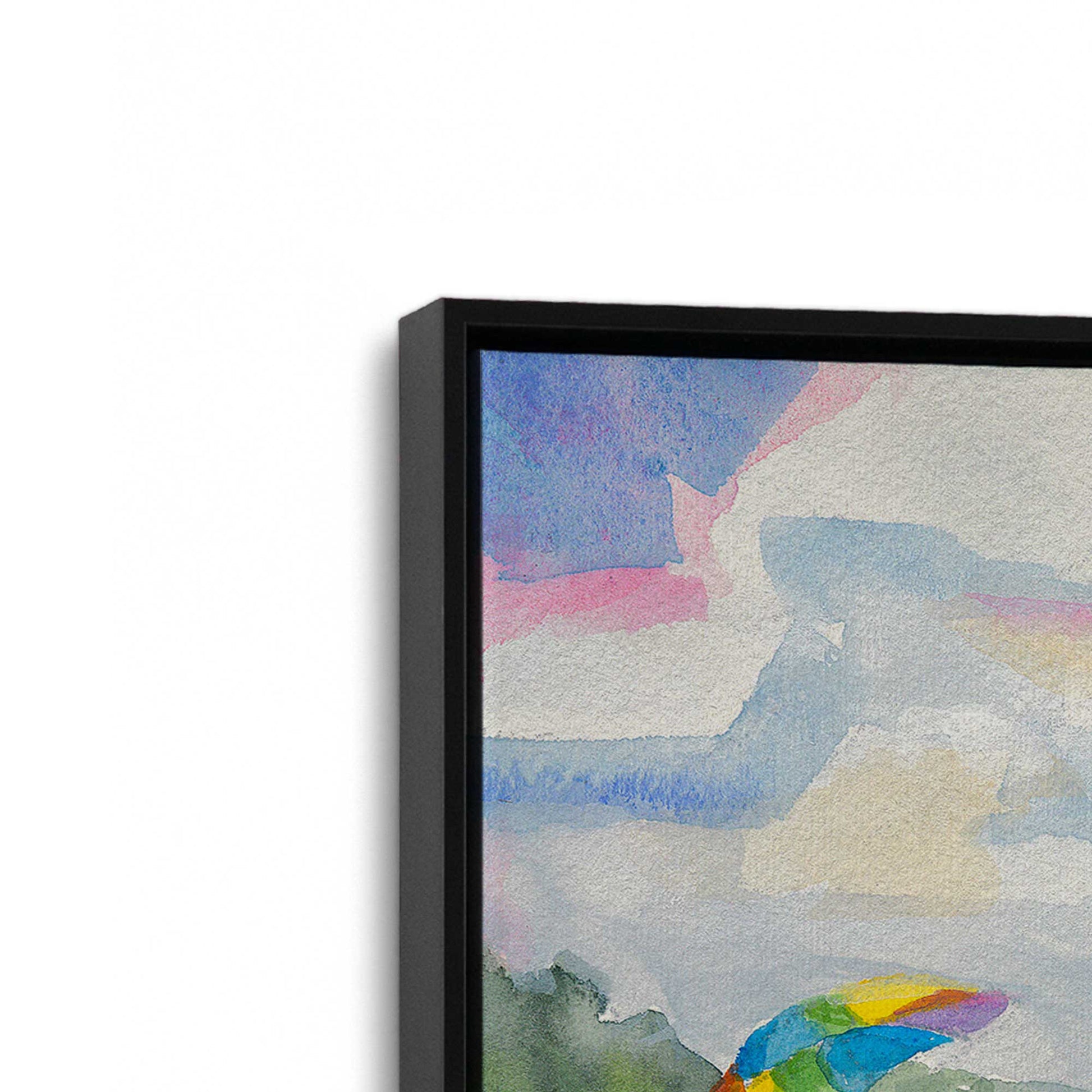 [Color:Satin Black], Picture of art in a Satin Black frame at an angle