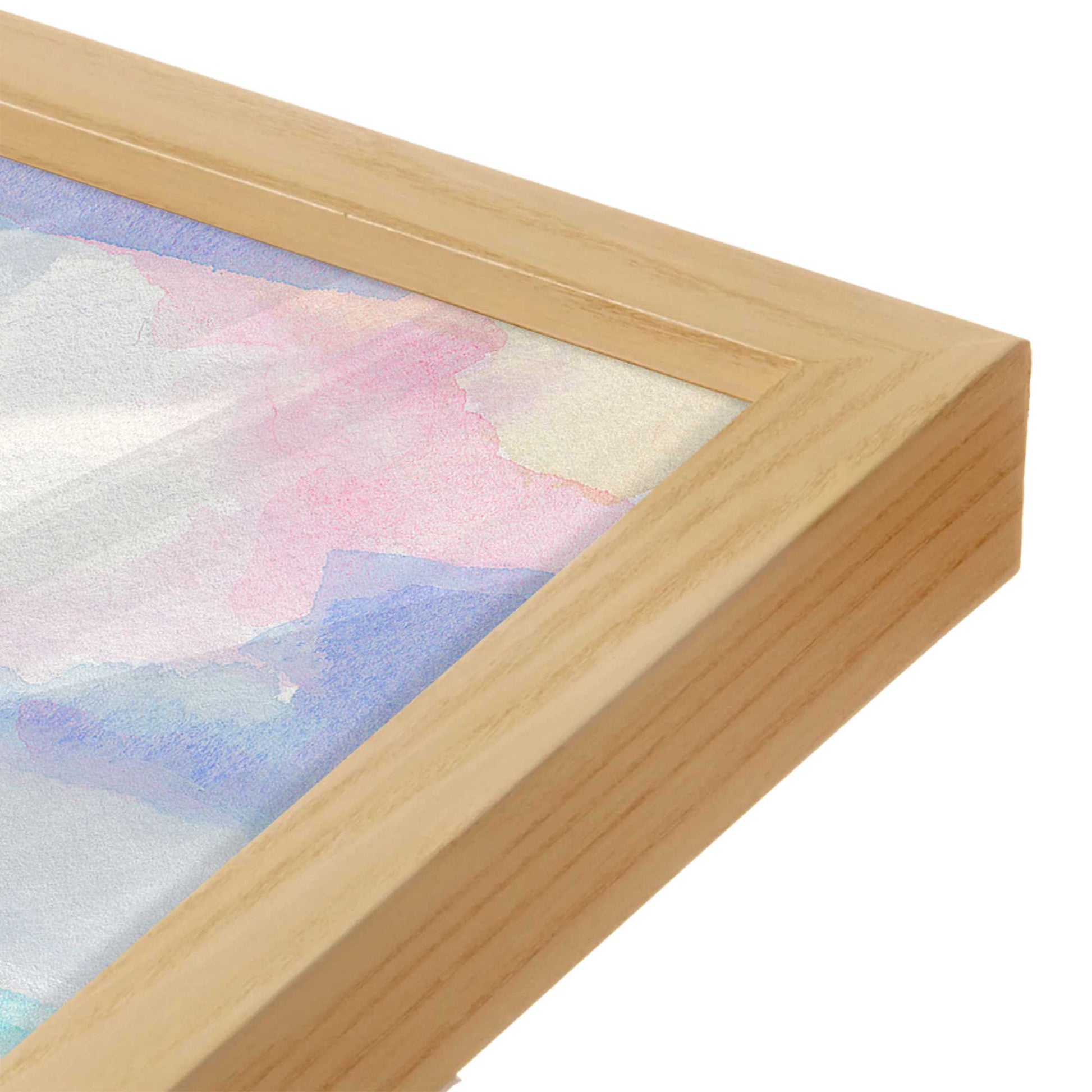 [Color:American Maple], Picture of art in a American Maple frame at an angle