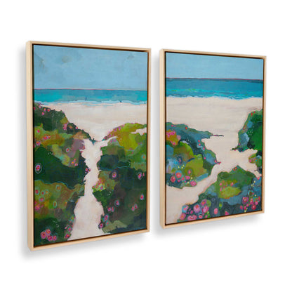 [Color:American Maple], Picture of art in a American Maple frame at an angle