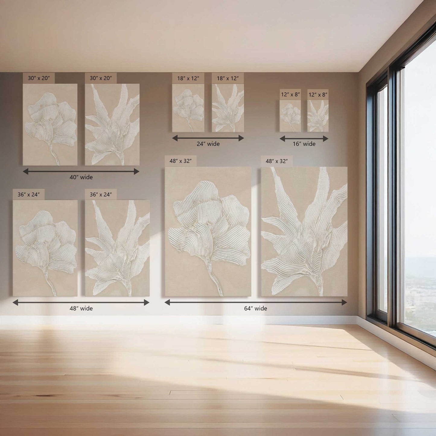 Wavy Leaf Vibes, Set of 2 Canvas Prints