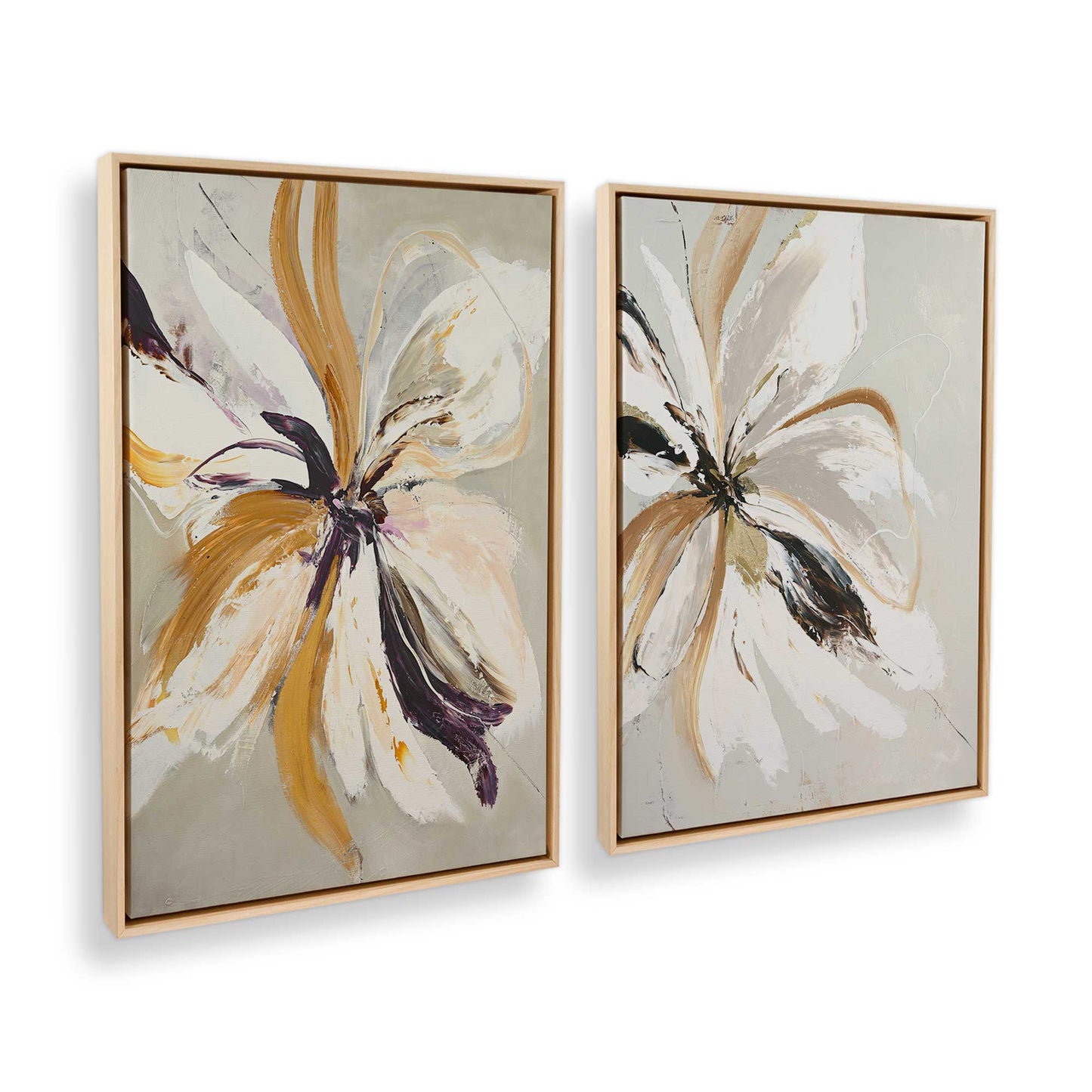 [Color:American Maple], Picture of art in a American Maple frame at an angle
