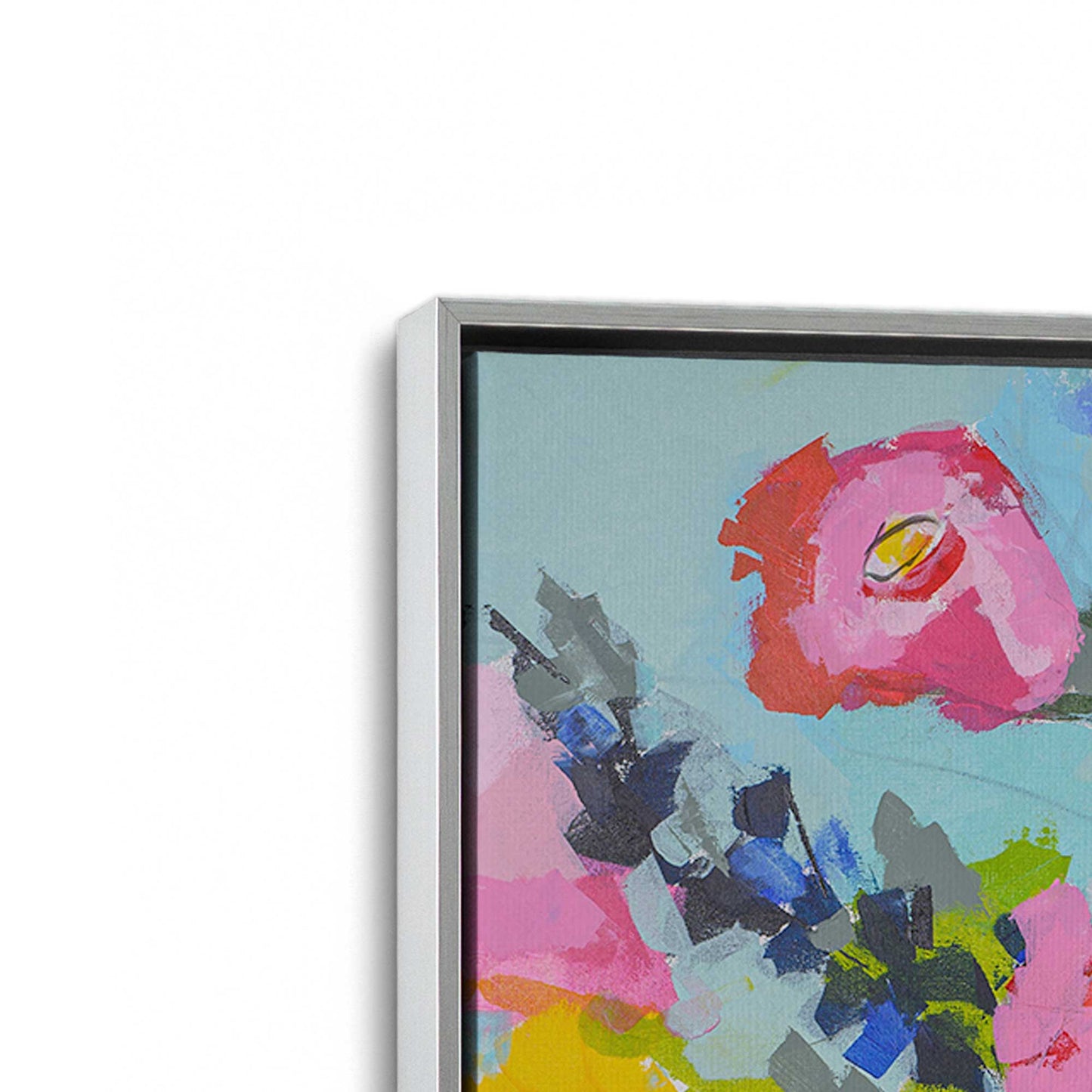 [Color:Polished Chrome], Picture of art in a Polished Chrome frame at an angle