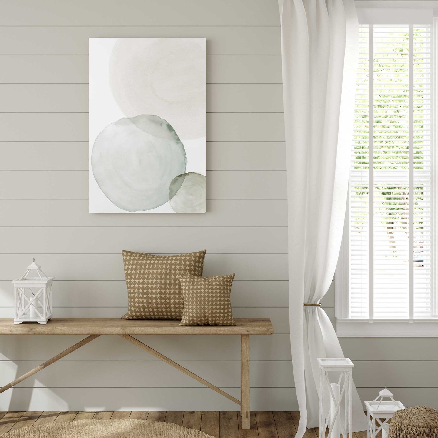 Tranquil Watercolor Circles Canvas Print