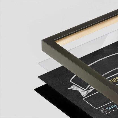 [Color:Satin Black], Picture of art in a Satin Black frame at an angle