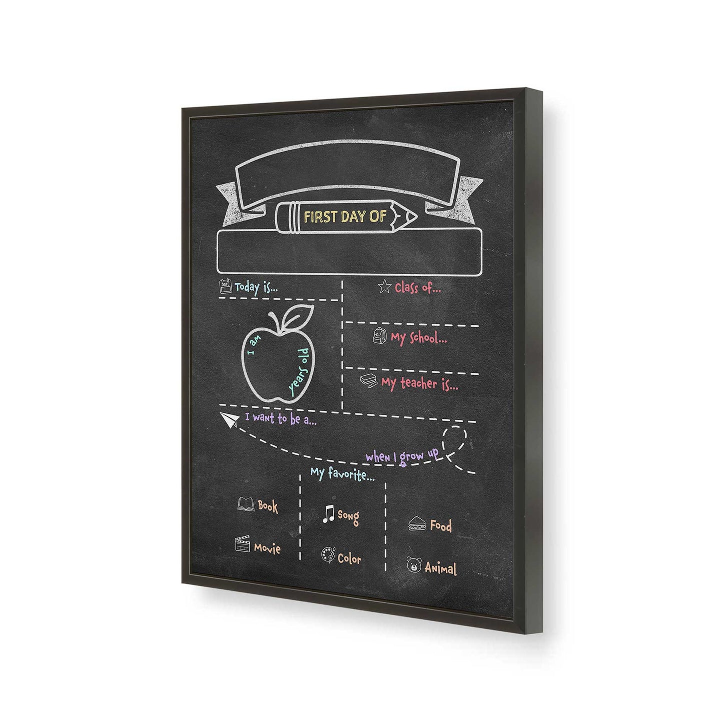 [Color:Satin Black], Picture of art in a Satin Black frame of the corner