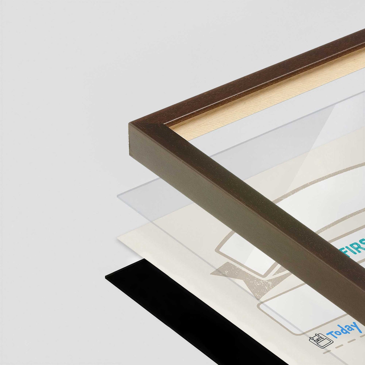 [Color:Belvinder Brown], Picture of art in a Belvinder Brown frame at an angle