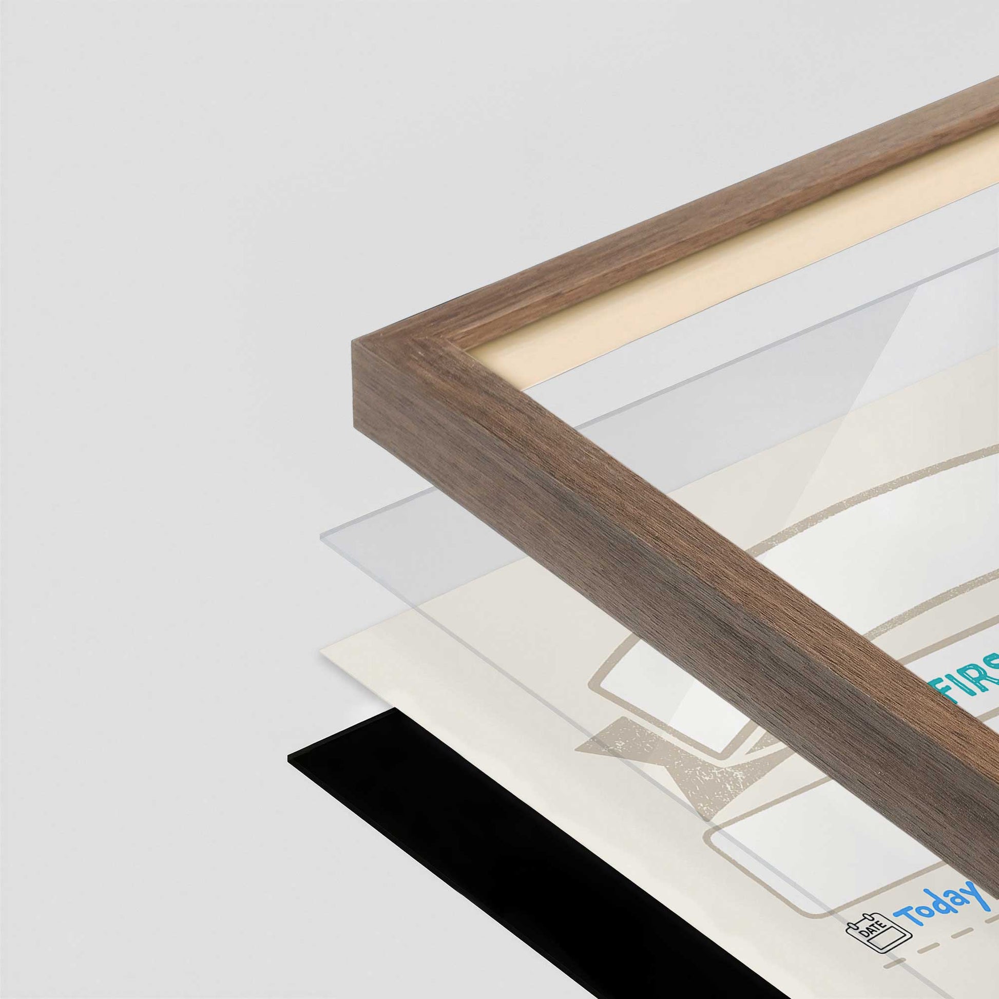 [Color:Walnut], Picture of art in a Walnut frame at an angle