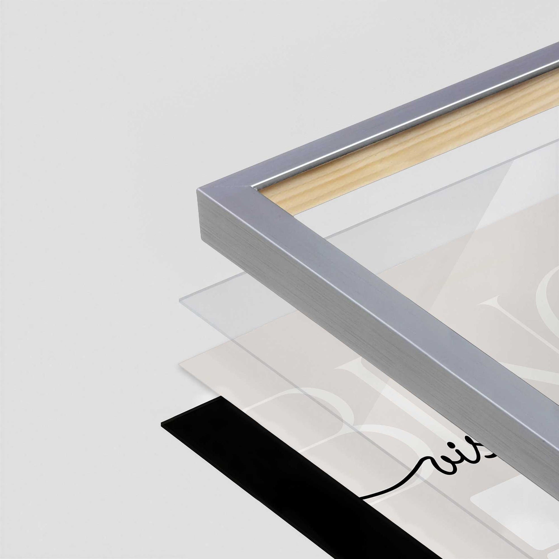 [Color:Polished Chrome], Picture of art in a Polished Chrome frame at an angle