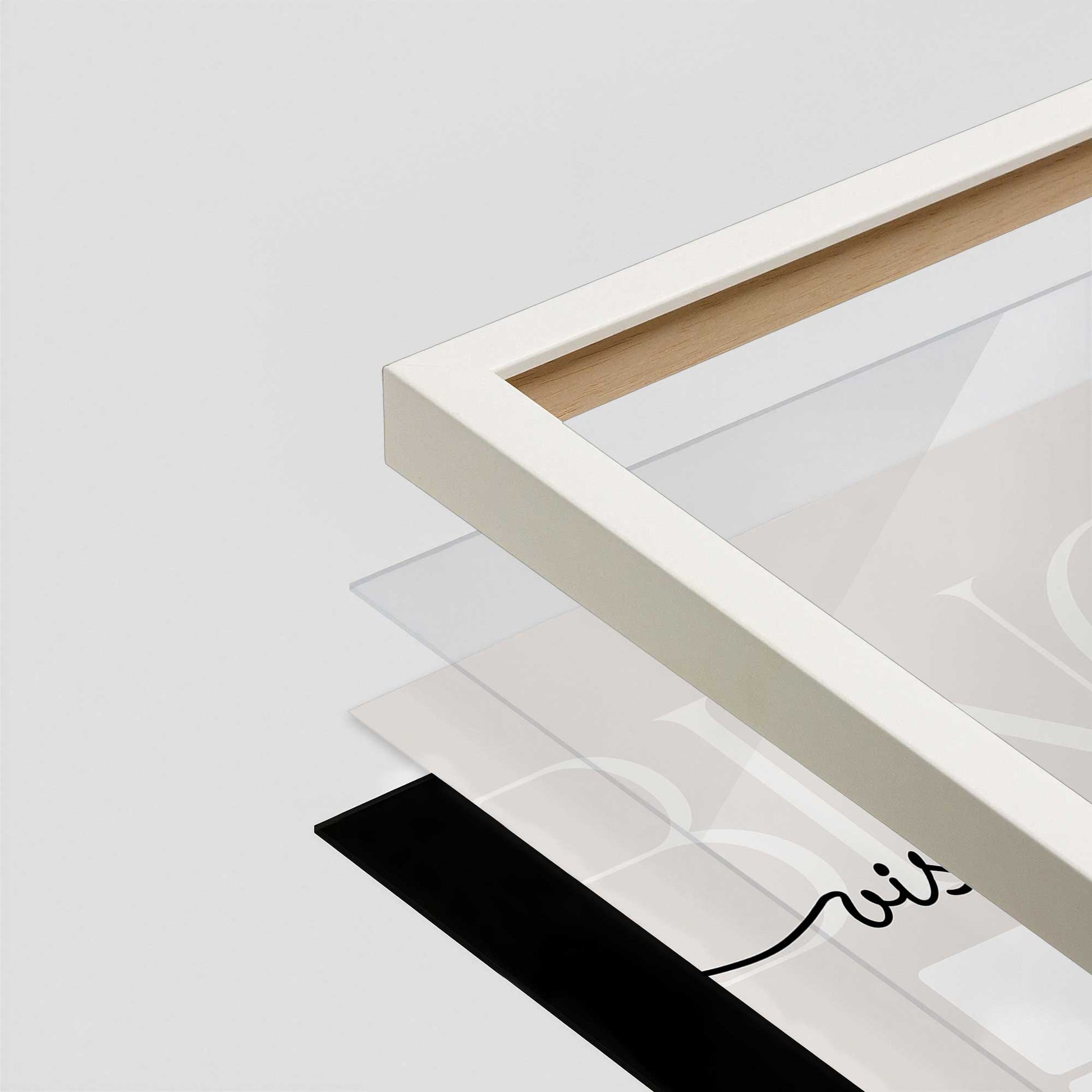 [Color:Opaque White], Picture of art in a Opaque White frame at an angle