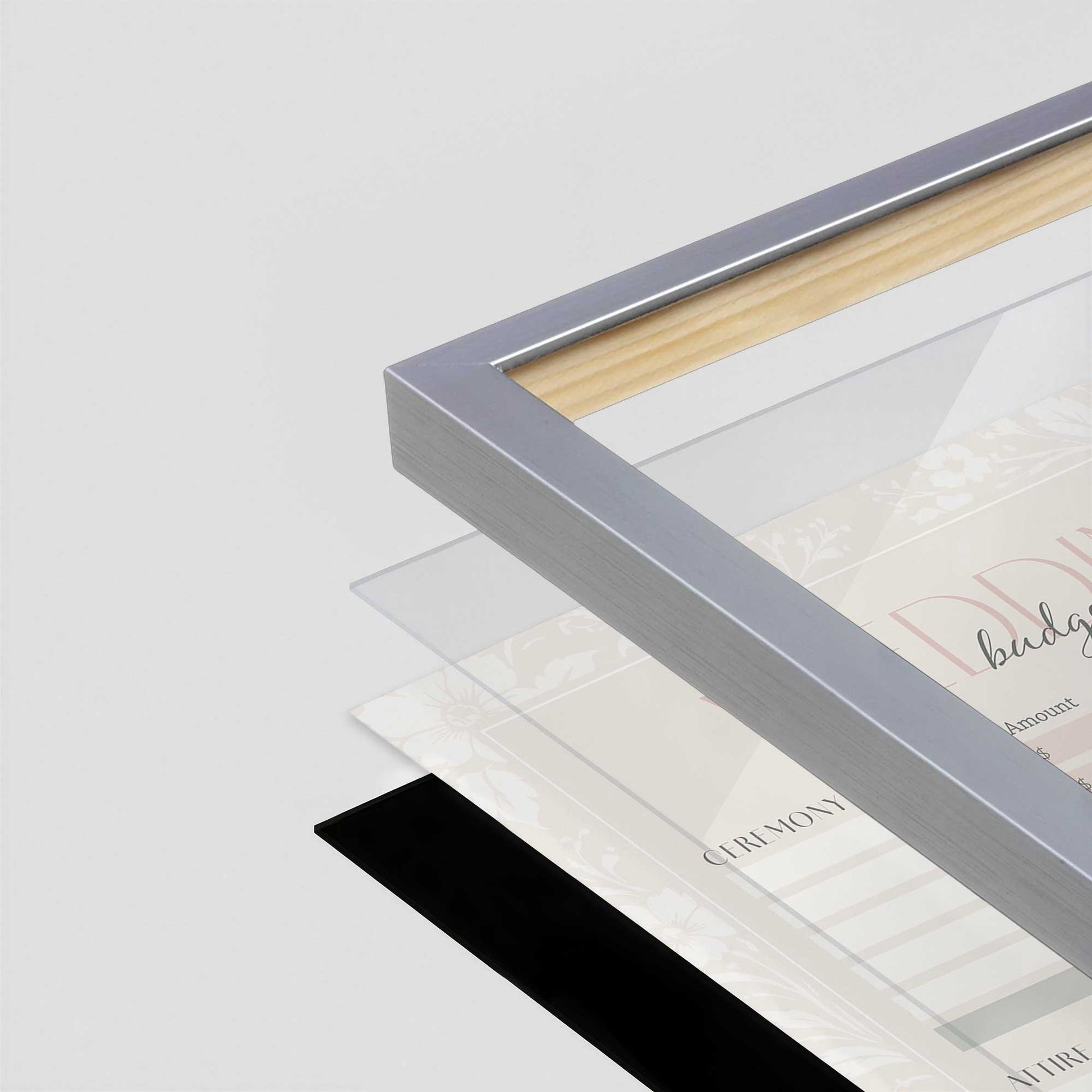 [Color:Polished Chrome], Picture of art in a Polished Chrome frame at an angle