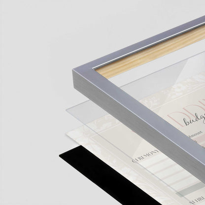 [Color:Polished Chrome], Picture of art in a Polished Chrome frame at an angle