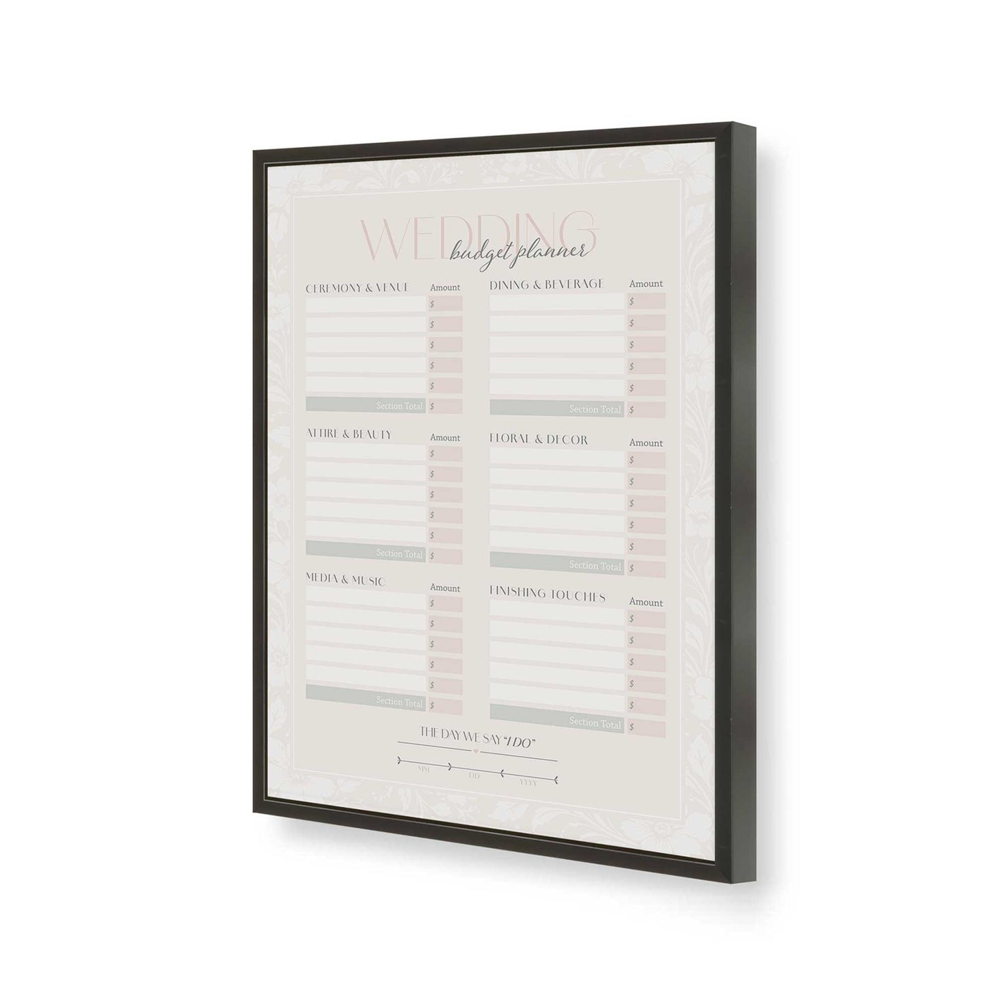 [Color:Satin Black], Picture of art in a Satin Black frame of the corner