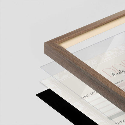 [Color:Walnut], Picture of art in a Walnut frame at an angle
