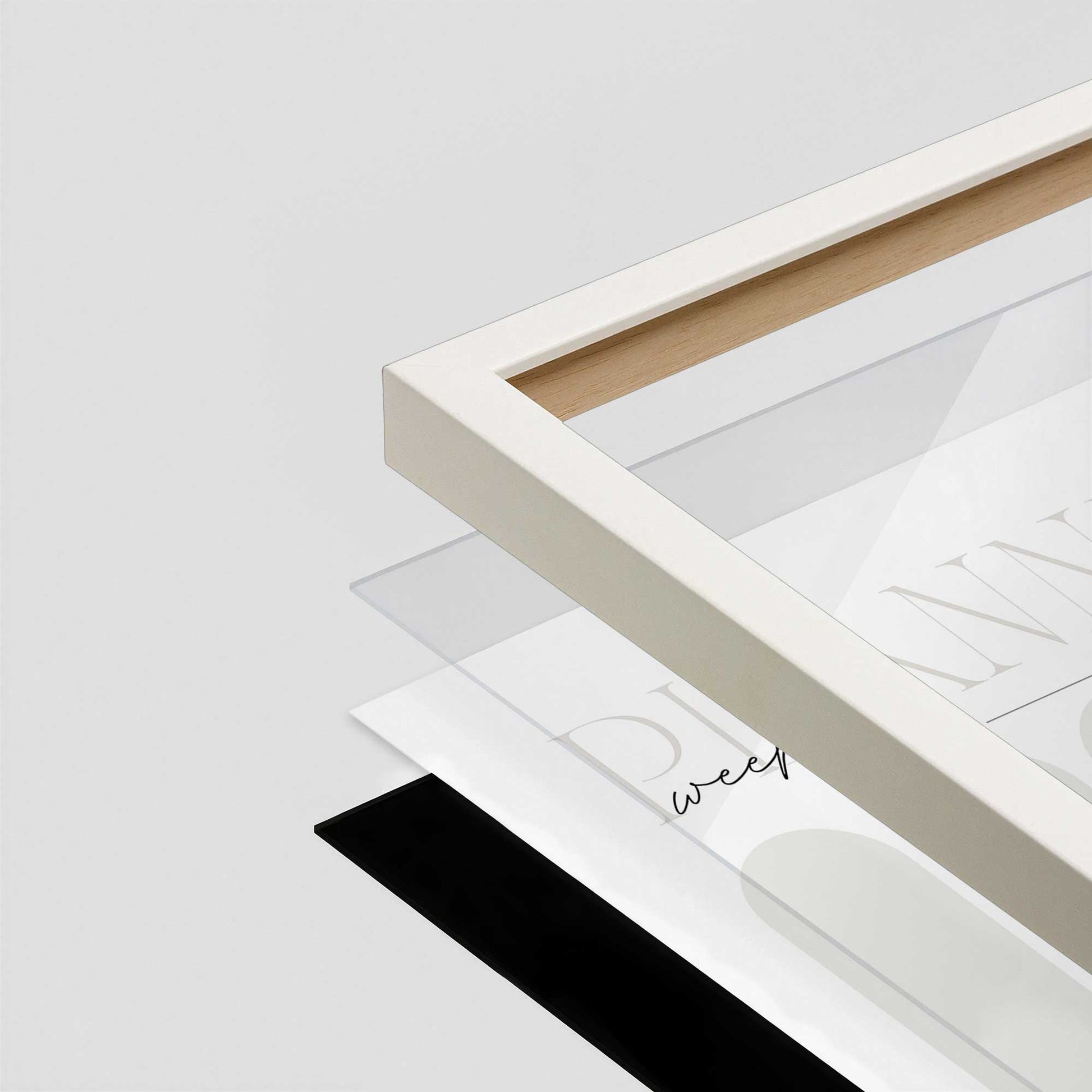 [Color:Opaque White], Picture of art in a Opaque White frame at an angle