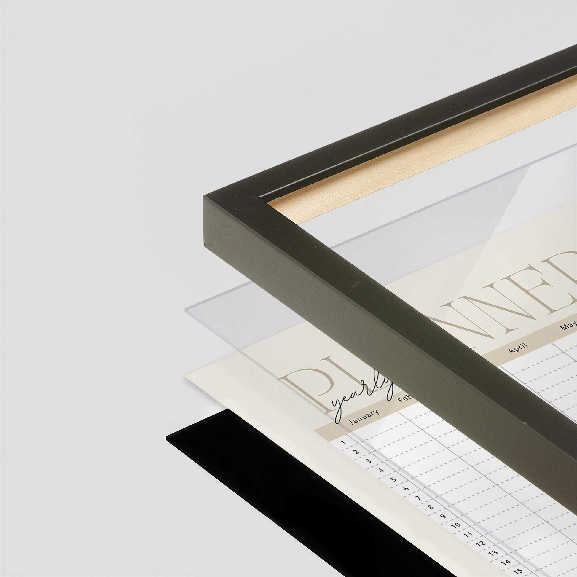 [Color:Satin Black], Picture of art in a Satin Black frame at an angle
