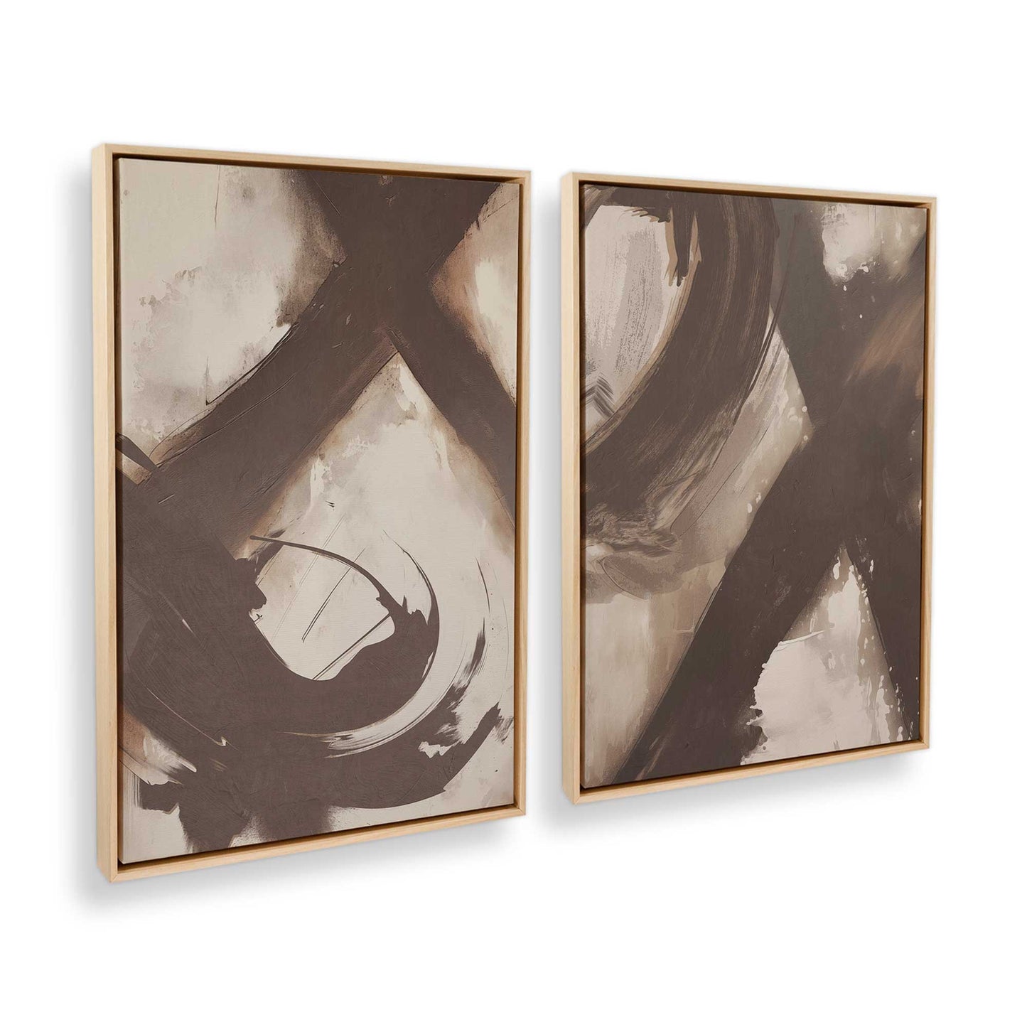 [Color:American Maple], Picture of art in a American Maple frame at an angle