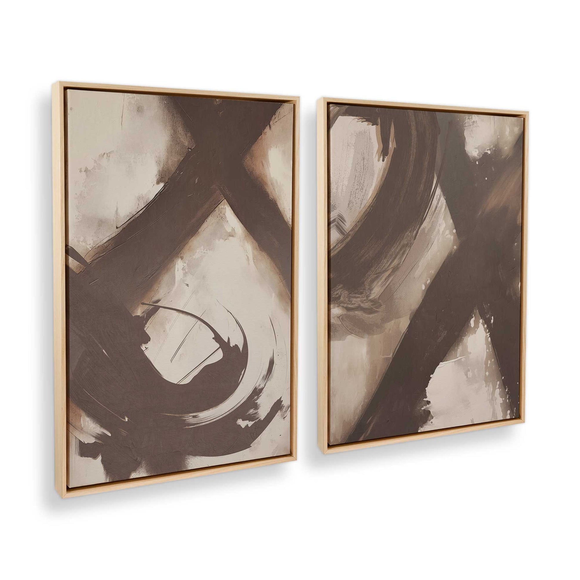 [Color:American Maple], Picture of art in a American Maple frame at an angle