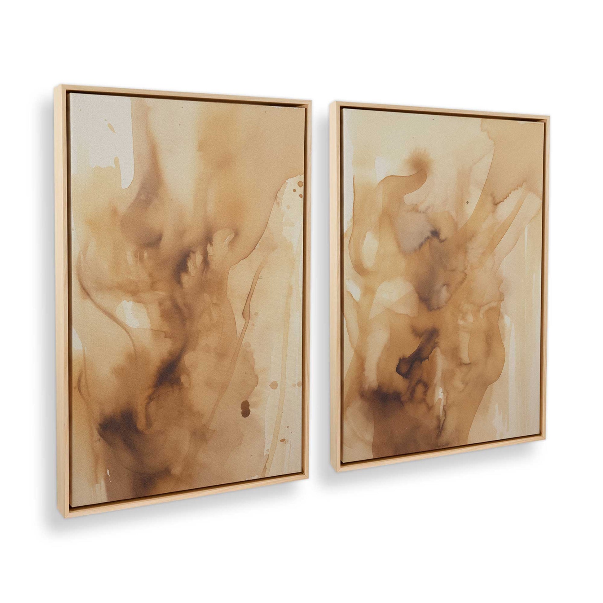 [Color:American Maple], Picture of art in a American Maple frame at an angle