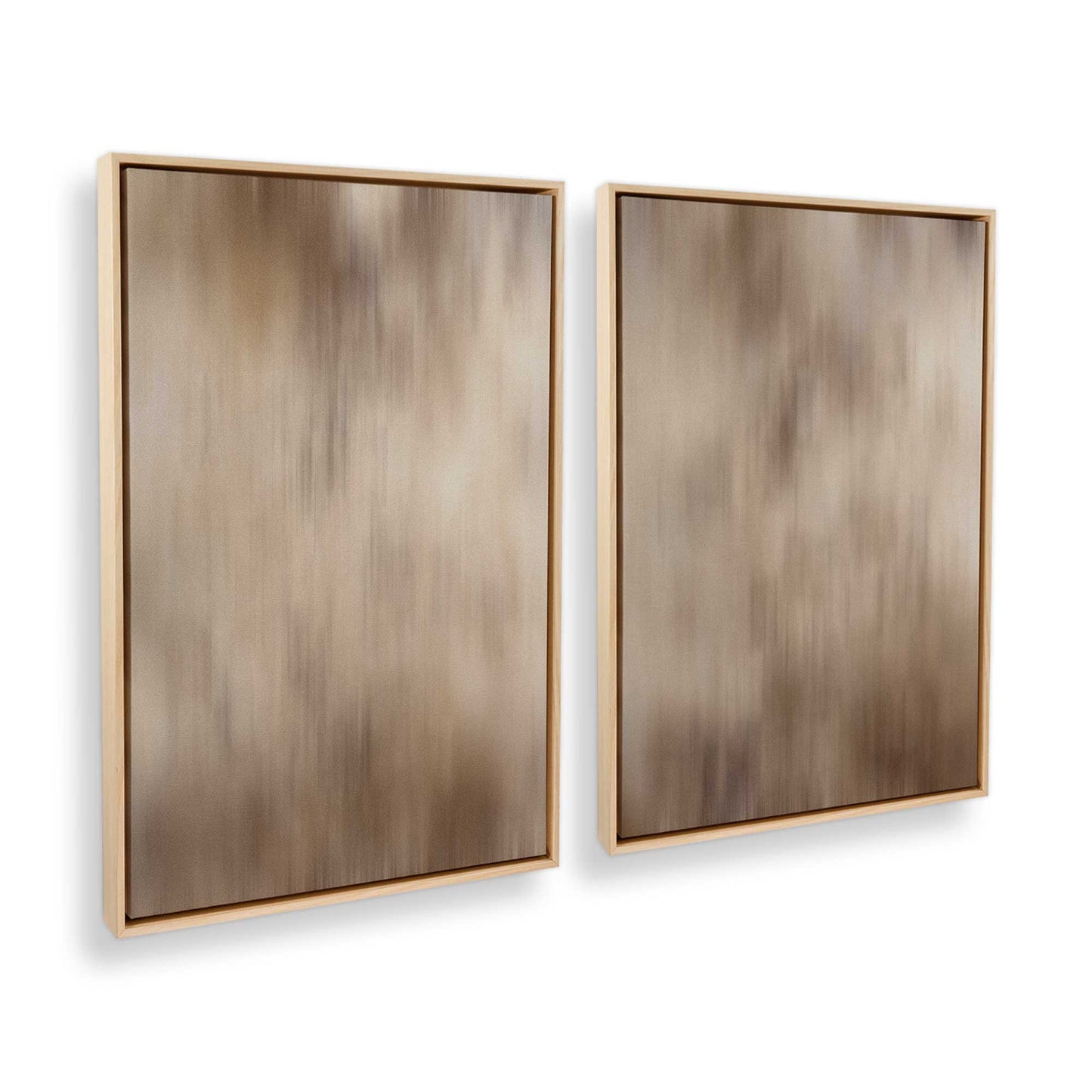 [Color:American Maple], Picture of art in a American Maple frame at an angle