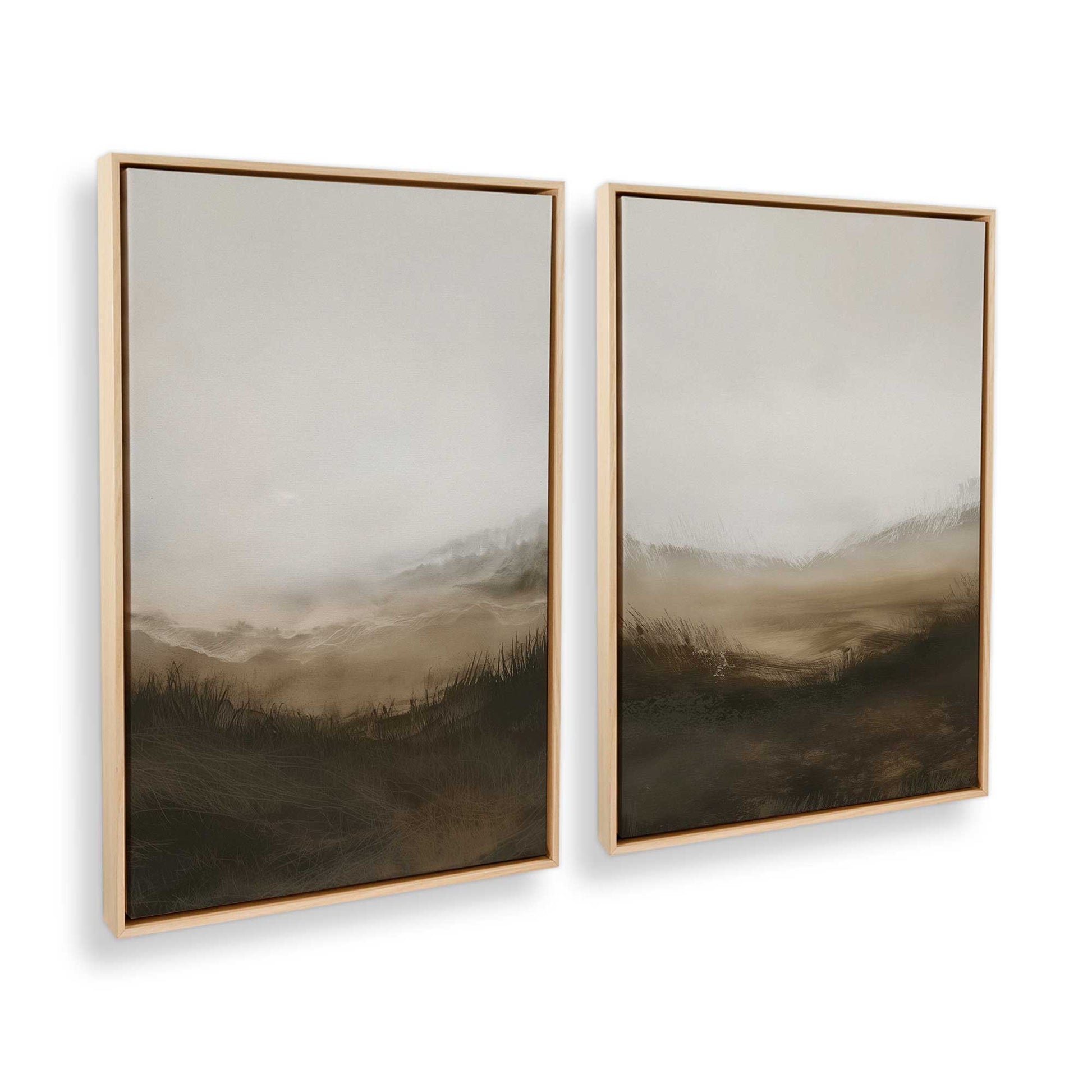 [Color:American Maple], Picture of art in a American Maple frame at an angle