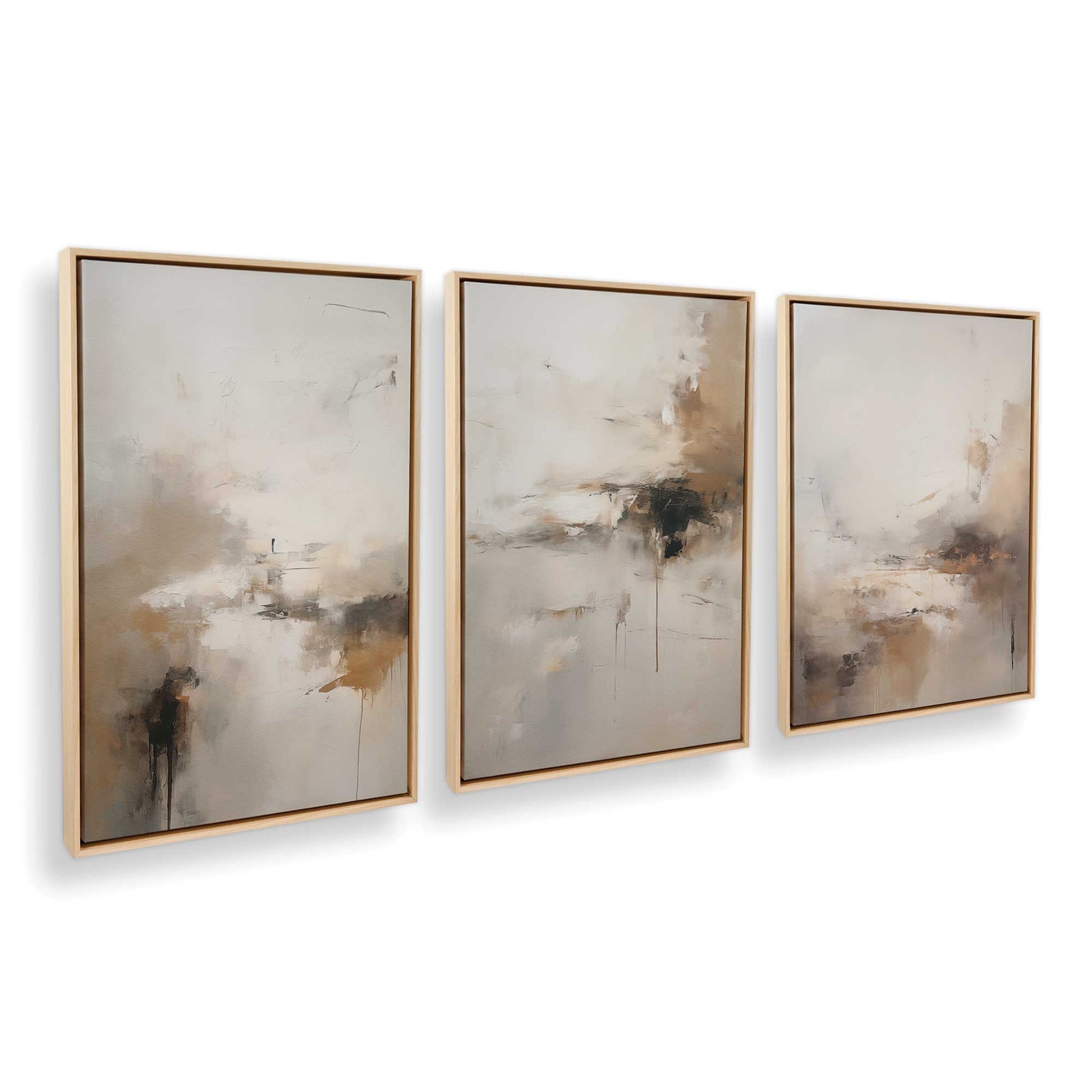 [Color:American Maple], Picture of art in a American Maple frame at an angle