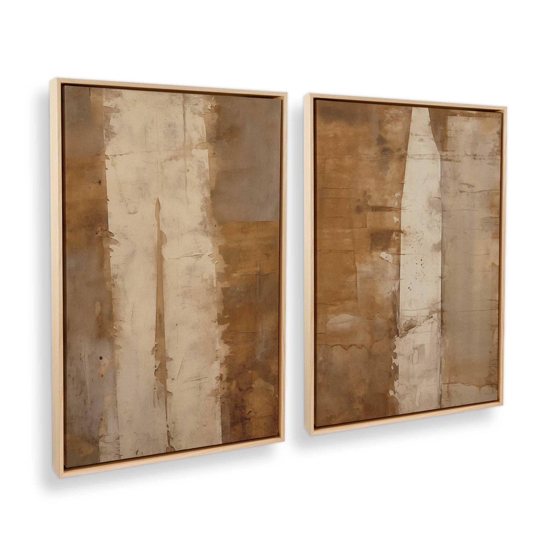 [Color:American Maple], Picture of art in a American Maple frame at an angle