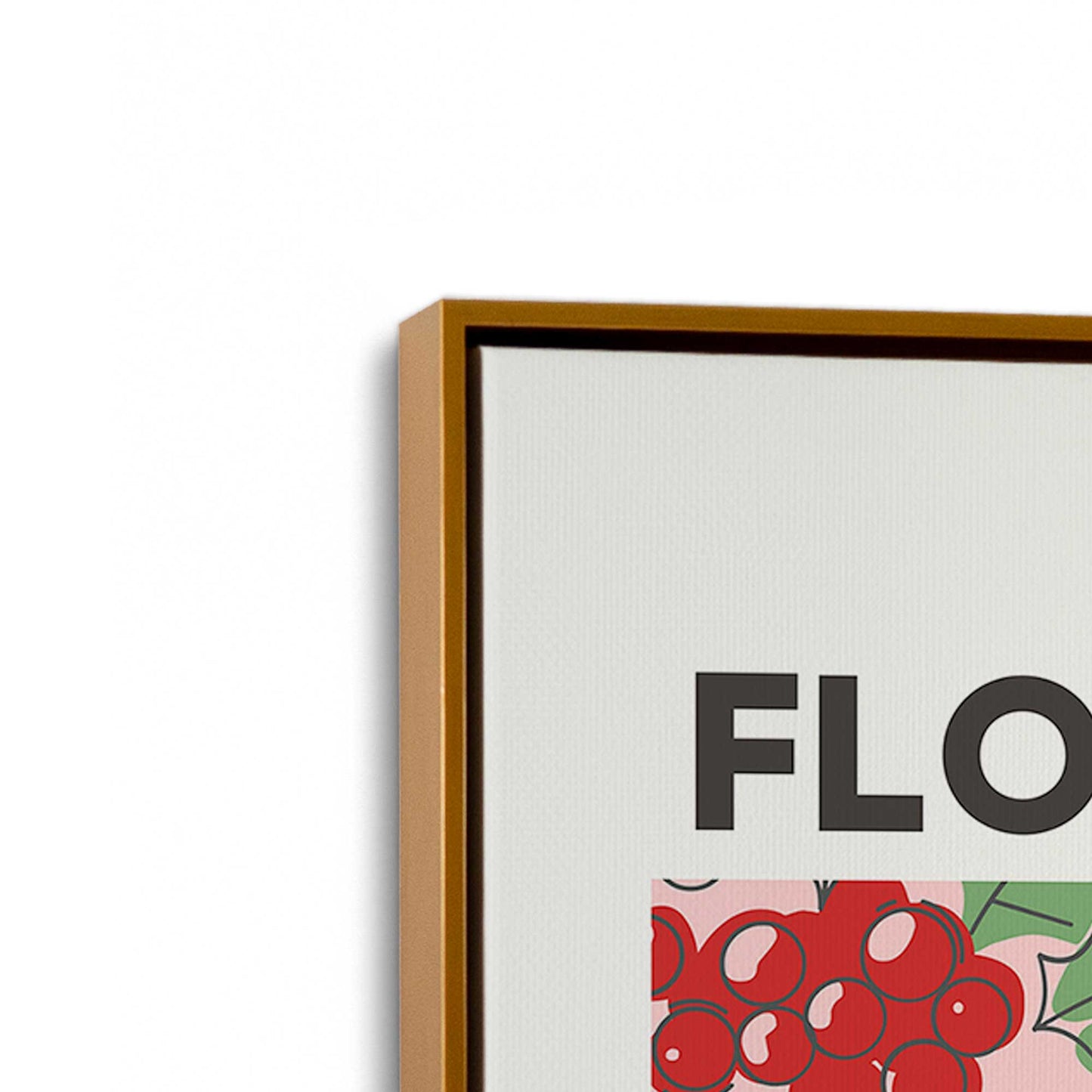 [Color:Polished Gold], Picture of art in a Polished Gold frame at an angle