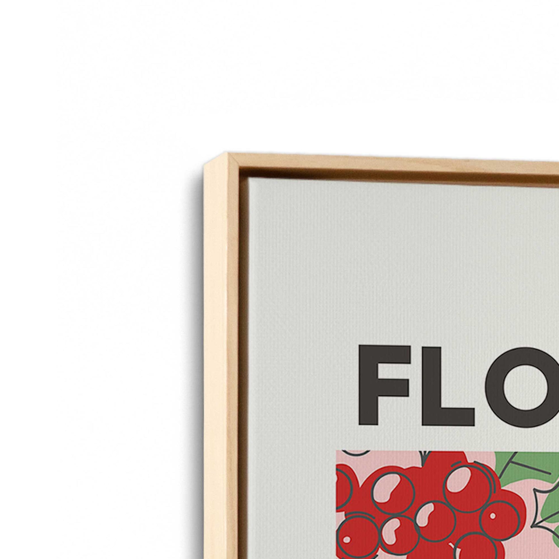 [Color:American Maple], Picture of art in a American Maple frame at an angle