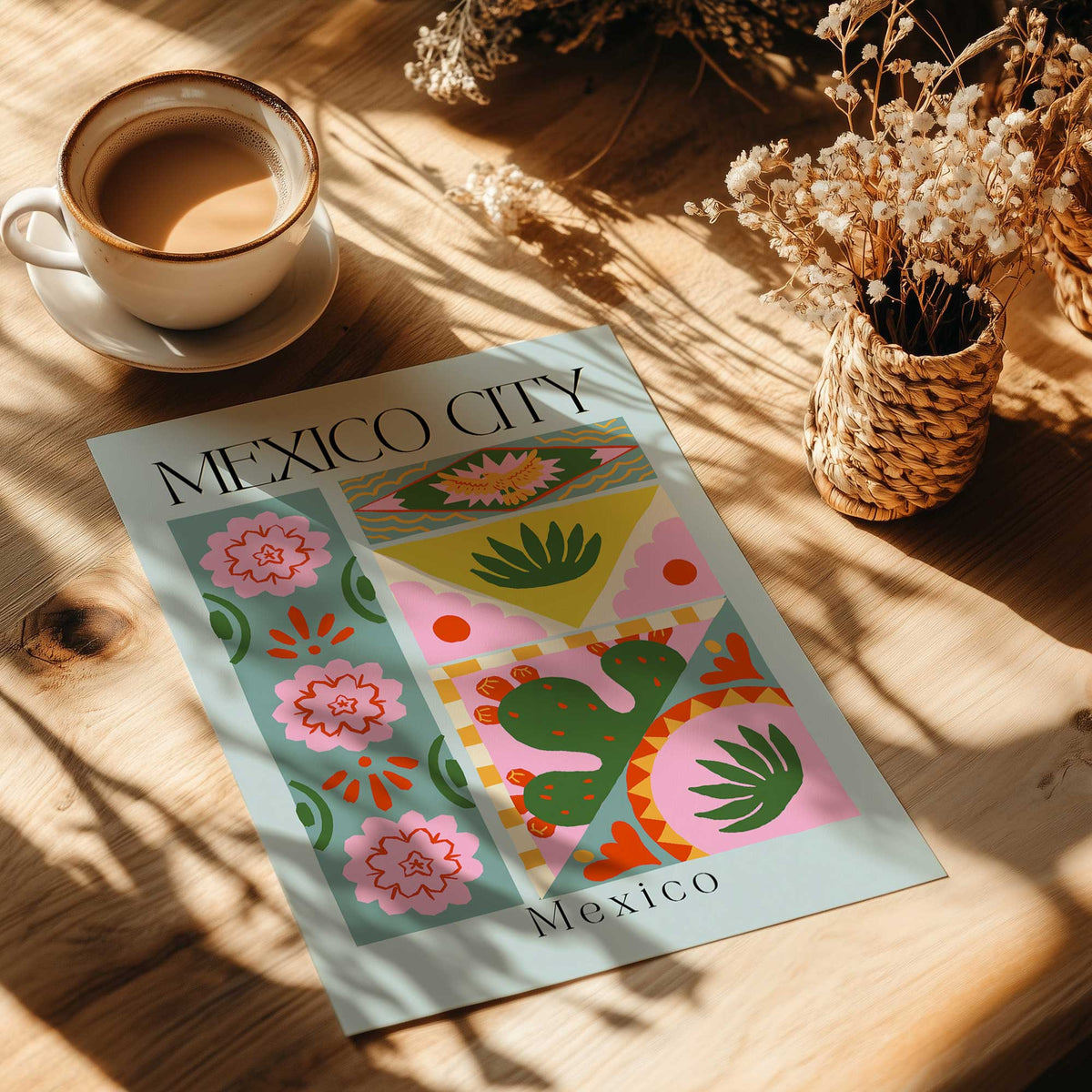 Mexican Botanical Blocks Art Print